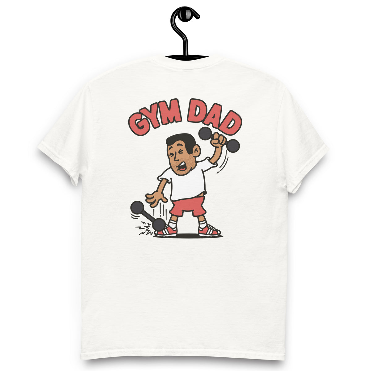 Gym Black Hair Tan Skin Tone No-Glasses Short Stubble Dad T-Shirt