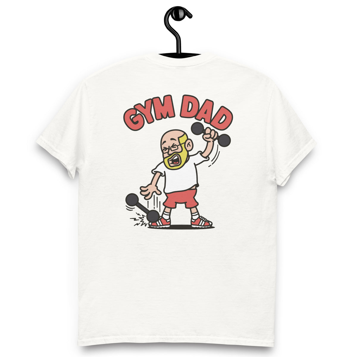 Gym Blond Hair Light Skin Tone Glasses Bald Beard Dad T-Shirt