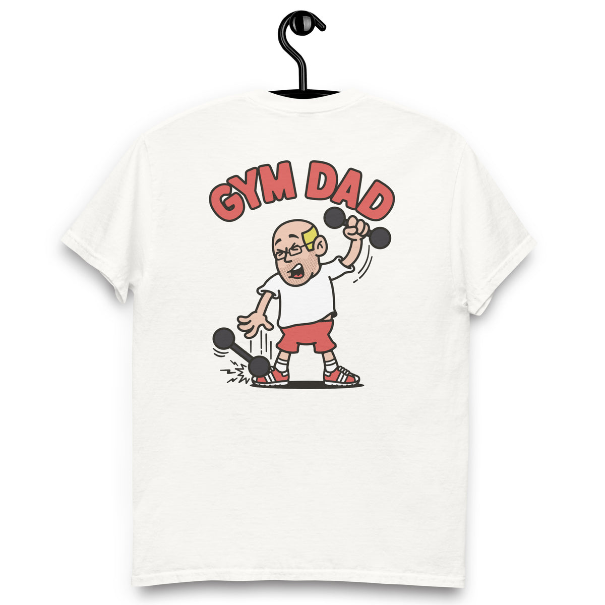 Gym Blond Hair Light Skin Tone Glasses Bald Stubble Dad T-Shirt