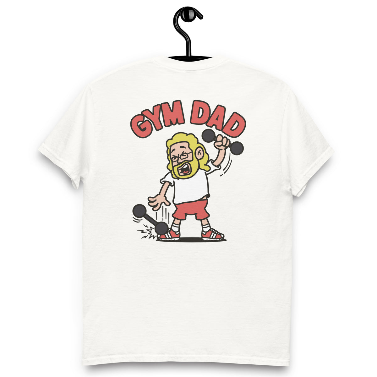 Gym Blond Hair Light Skin Tone Glasses Long Beard Dad T-Shirt
