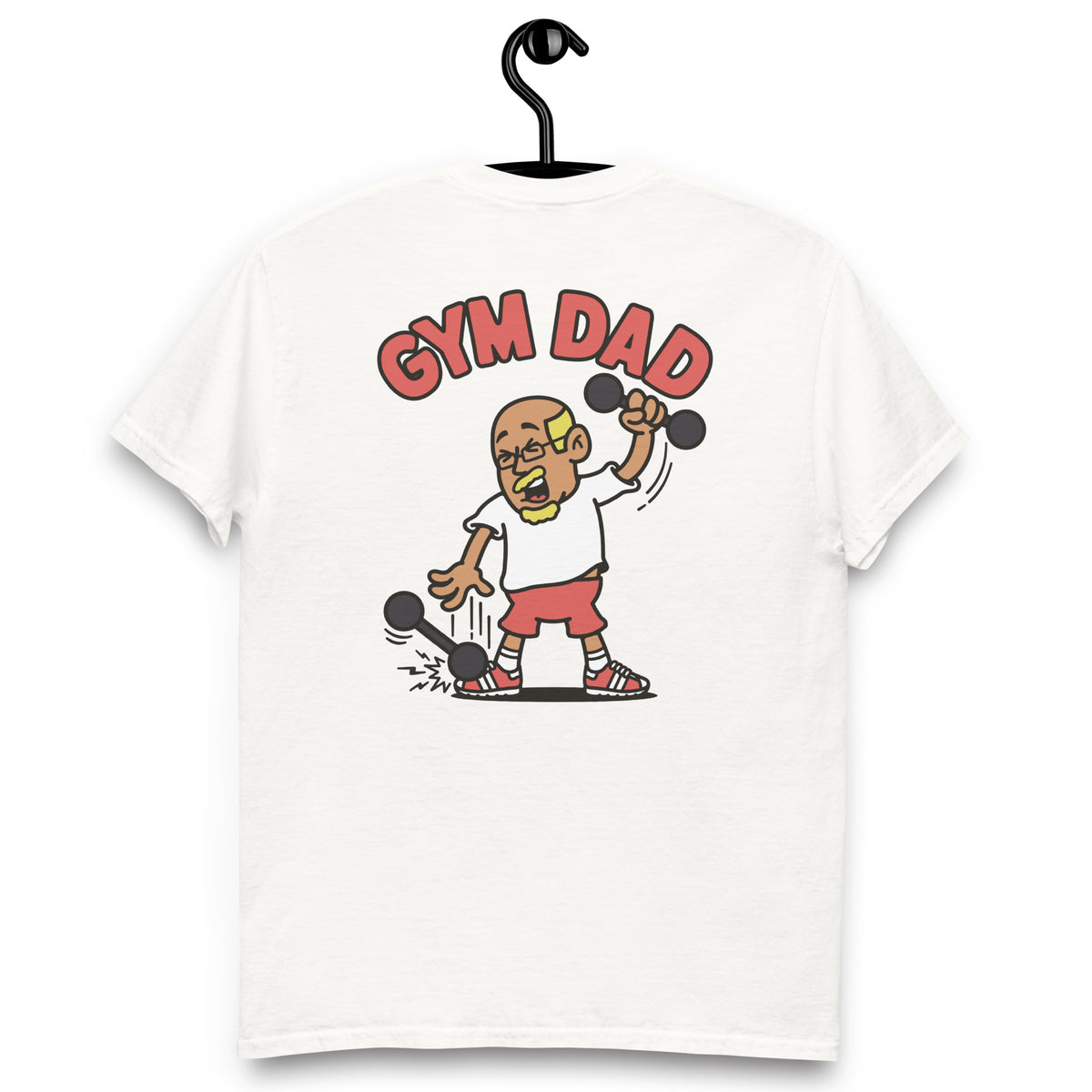 Gym Blond Hair Tan Skin Tone Glasses Bald Moustache & Chin Beard Dad T-Shirt
