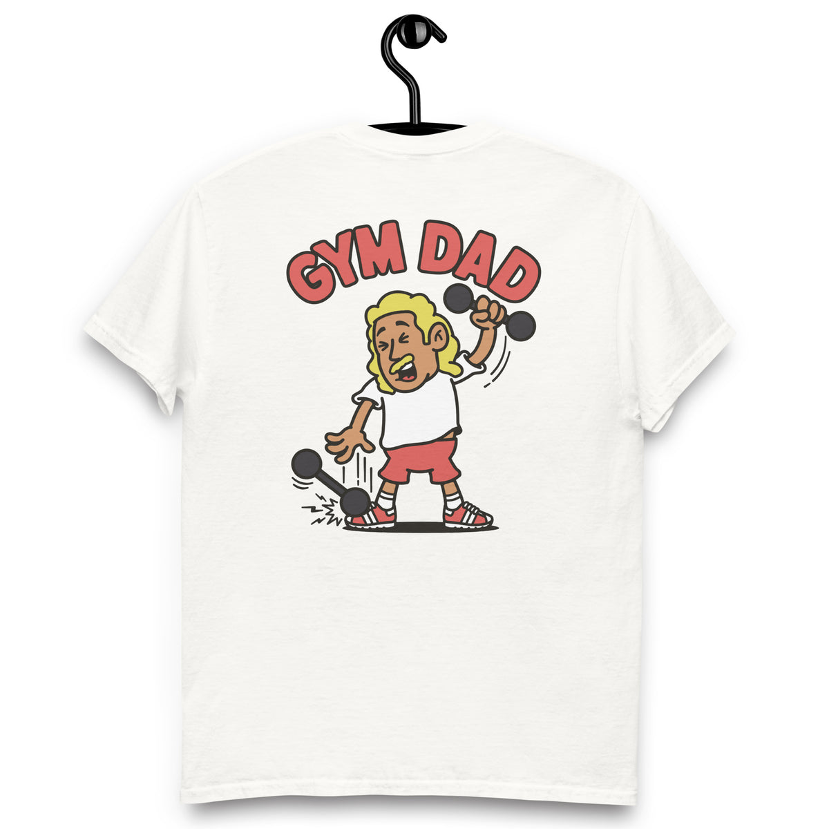 Gym Blond Hair Tan Skin Tone No-Glasses Long Moustache Dad T-Shirt
