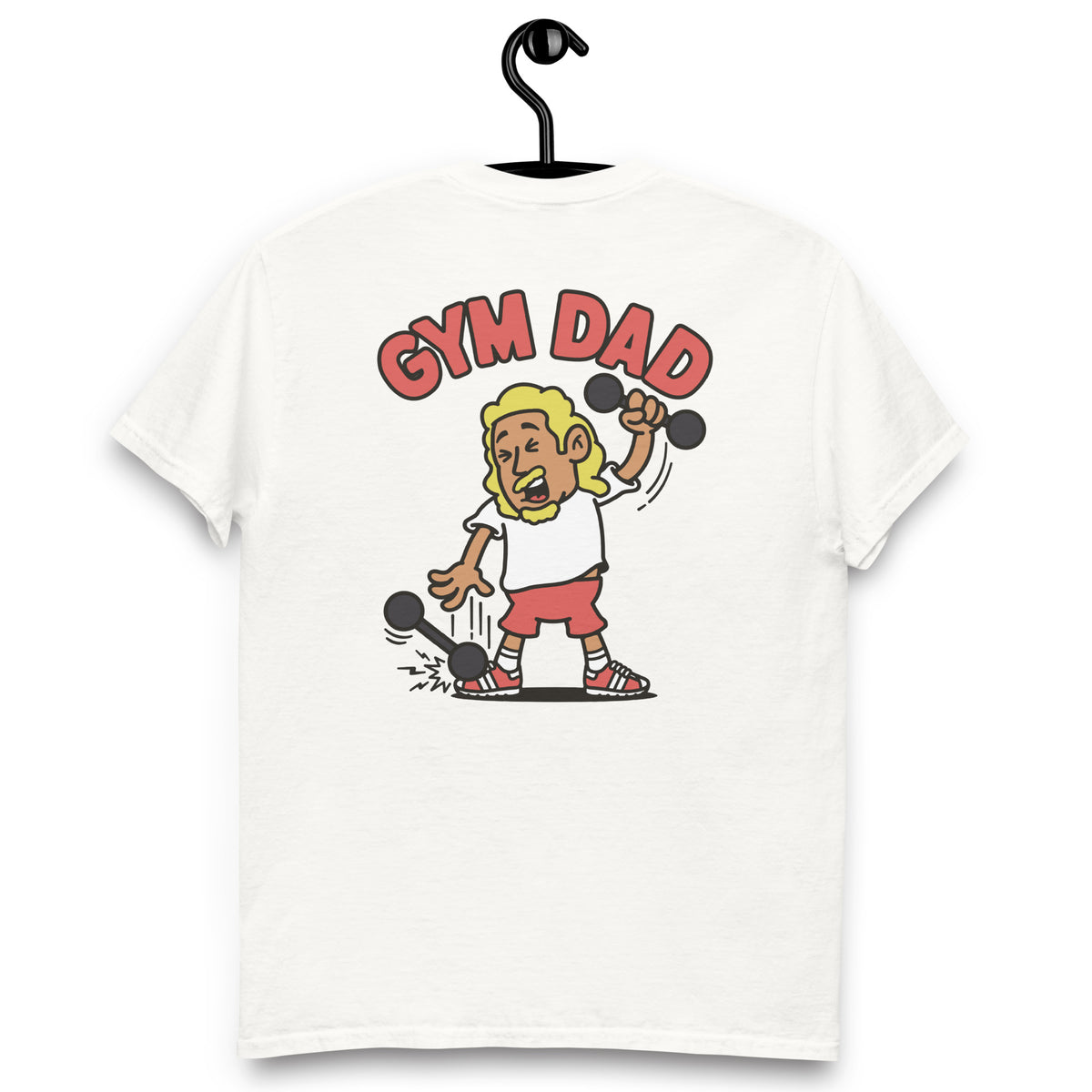 Gym Blond Hair Tan Skin Tone No-Glasses Long Moustache & Chin Beard Dad T-Shirt