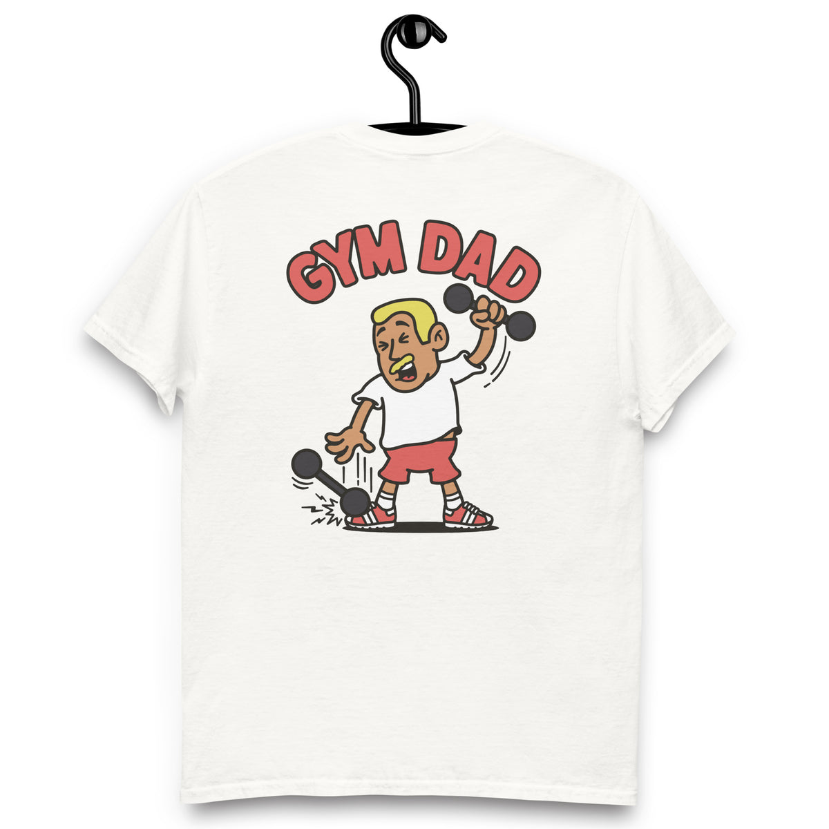 Gym Blond Hair Tan Skin Tone No-Glasses Short Moustache Dad T-Shirt