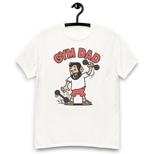 Gym Black Hair Light Skin Tone No-Glasses Medium Beard Dad T-Shirt