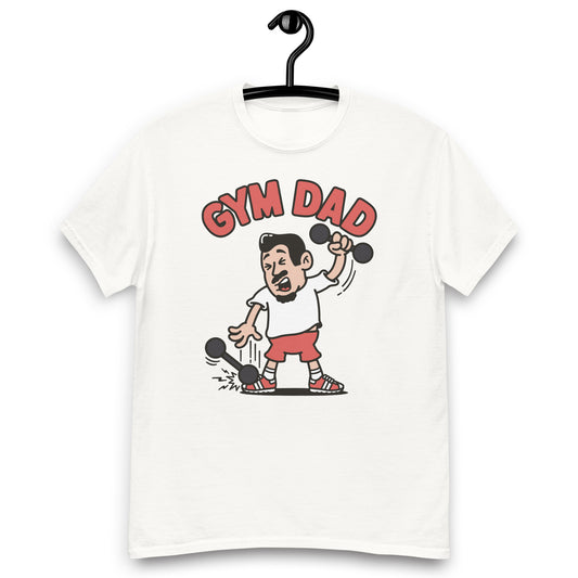Gym Black Hair Light Skin Tone No-Glasses Medium Moustache & Chin Beard Dad T-Shirt