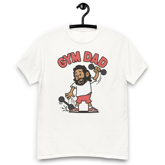 Gym Black Hair Tan Skin Tone No-Glasses Long Beard Dad T-Shirt