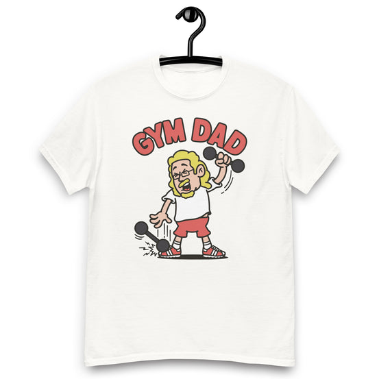 Gym Blond Hair Light Skin Tone Glasses Long Moustache & Chin Beard Dad T-Shirt