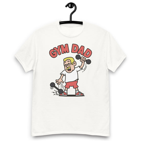Gym Blond Hair Light Skin Tone Glasses Short Moustache Dad T-Shirt