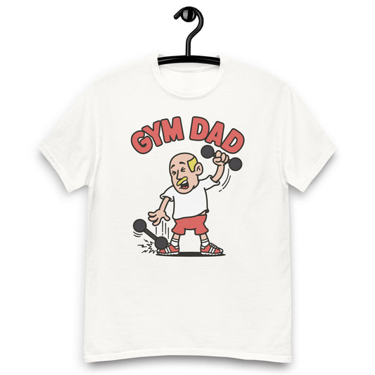 Gym Blond Hair Light Skin Tone No-Glasses Bald Moustache Dad T-Shirt