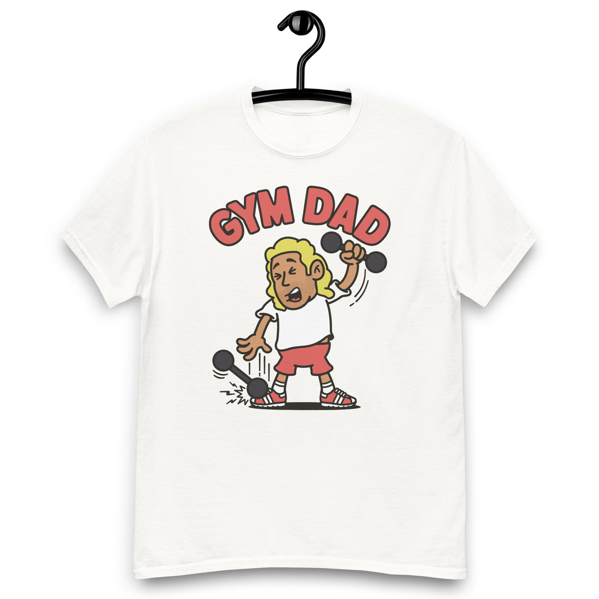 Gym Blond Hair Tan Skin Tone No-Glasses Long Stubble Dad T-Shirt