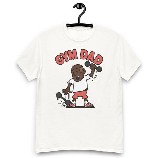 Gym Brown Hair Dark Skin Tone No-Glasses Bald Stubble Dad T-Shirt