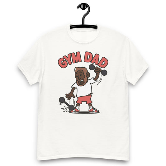 Gym Brown Hair Dark Skin Tone No-Glasses Medium Beard Dad T-Shirt