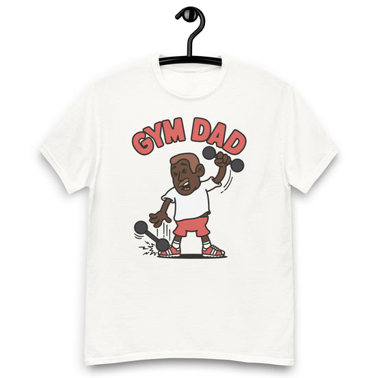 Gym Brown Hair Dark Skin Tone No-Glasses Short Moustache Dad T-Shirt
