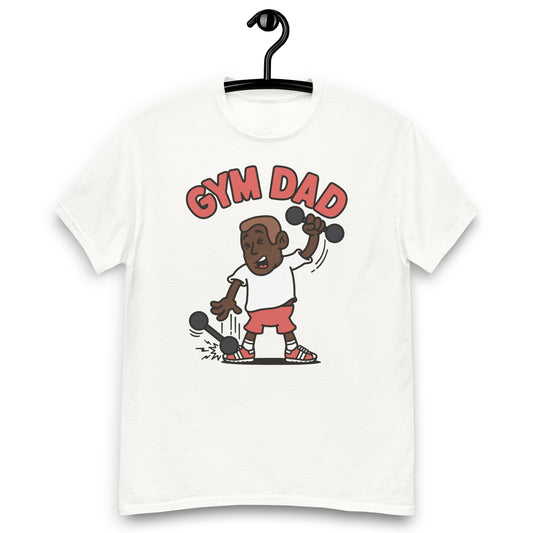 Gym Brown Hair Dark Skin Tone No-Glasses Short Stubble Dad T-Shirt