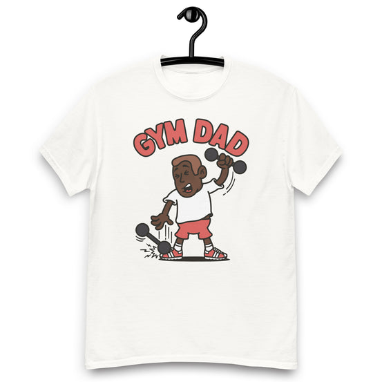 Gym Brown Hair Dark Skin Tone No-Glasses Short Stubble Dad T-Shirt