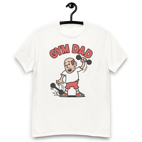 Gym Brown Hair Light Skin Tone No-Glasses Bald Stubble Dad T-Shirt