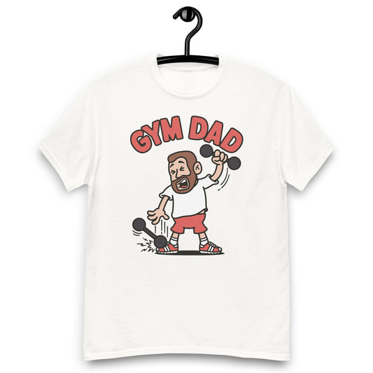 Gym Brown Hair Light Skin Tone No-Glasses Short Beard Dad T-Shirt