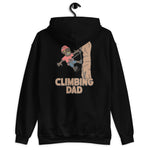 Climbing Blond Hair Dark Skin Tone Glasses Moustache Dad Hoodie