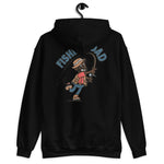 Fishing Black Hair Dark Skin Tone Glasses Beard Dad Hoodie