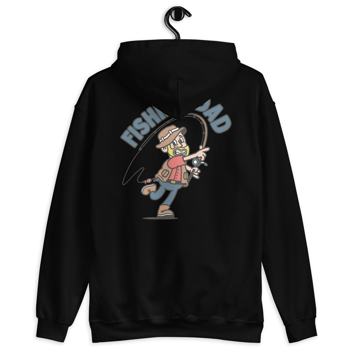 Fishing Blond Hair Light Skin Tone No-Glasses Beard Dad Hoodie