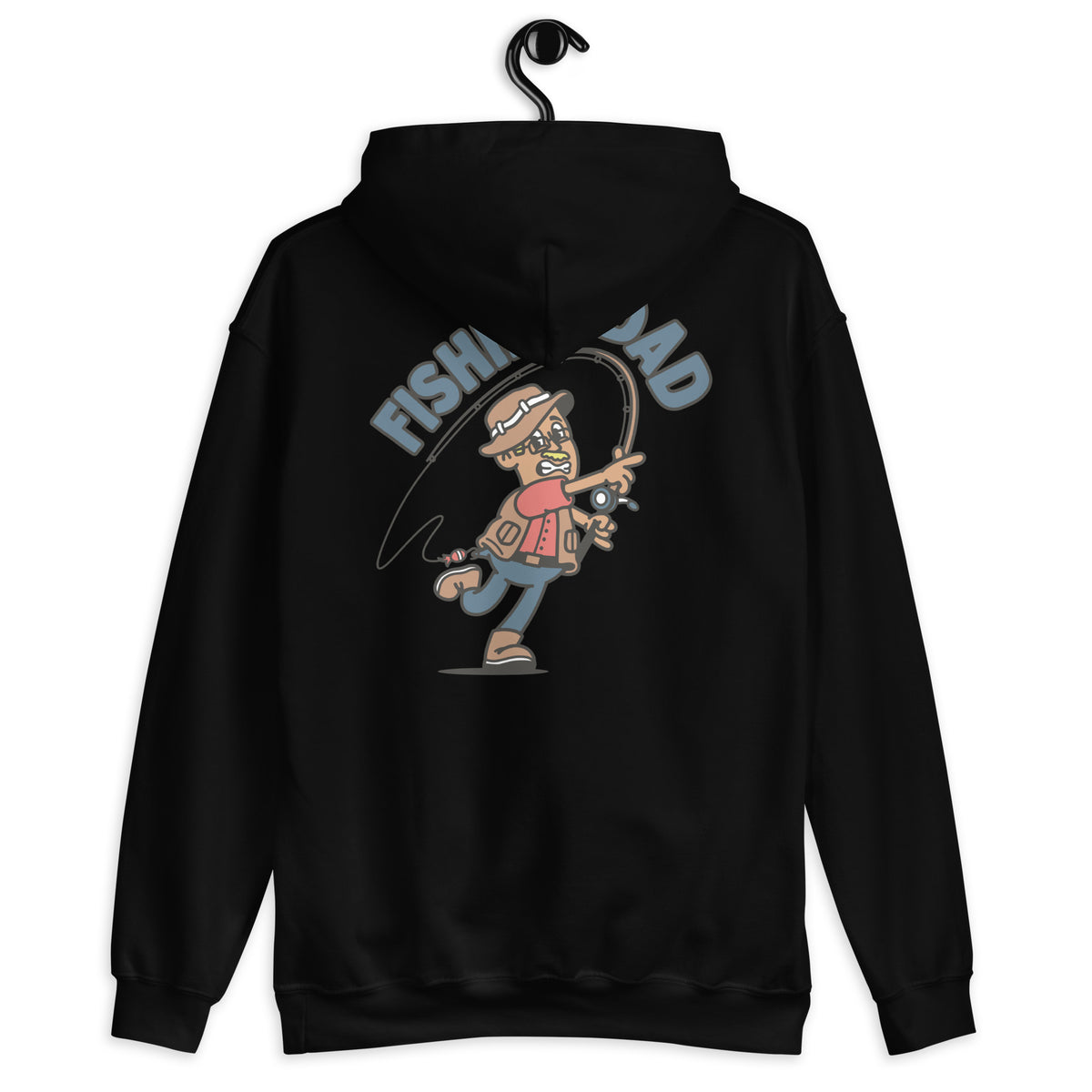 Fishing Blond Hair Tan Skin Tone Glasses Moustache Dad Hoodie