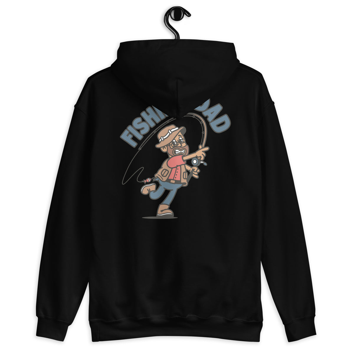 Fishing Brown Hair Tan Skin Tone Glasses Beard Dad Hoodie