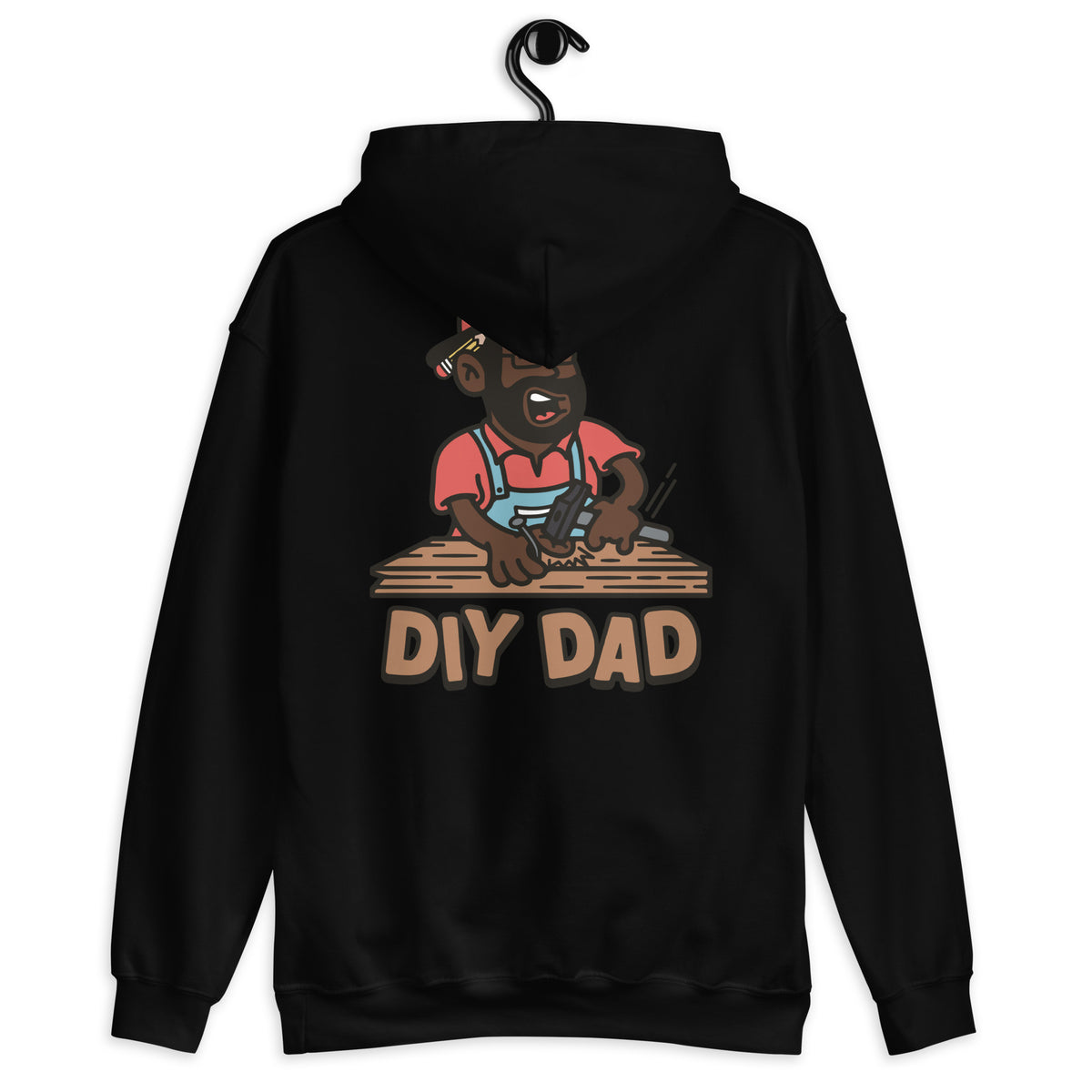 DIY Black Hair Dark Skin Tone Glasses Beard Dad Hoodie