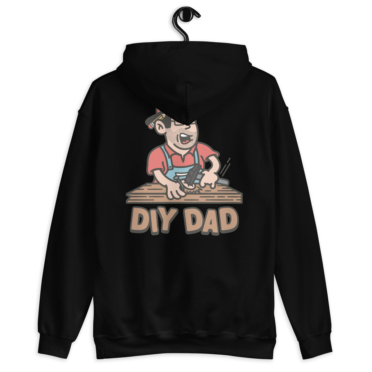 DIY Black Hair Light Skin Tone Glasses Stubble Dad Hoodie