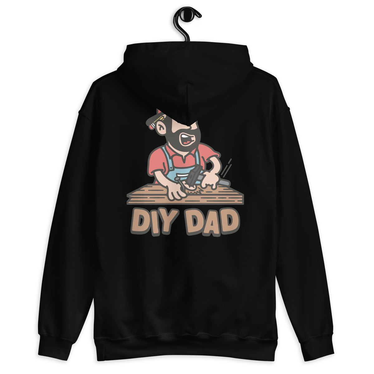 DIY Black Hair Light Skin Tone No-Glasses Beard Dad Hoodie