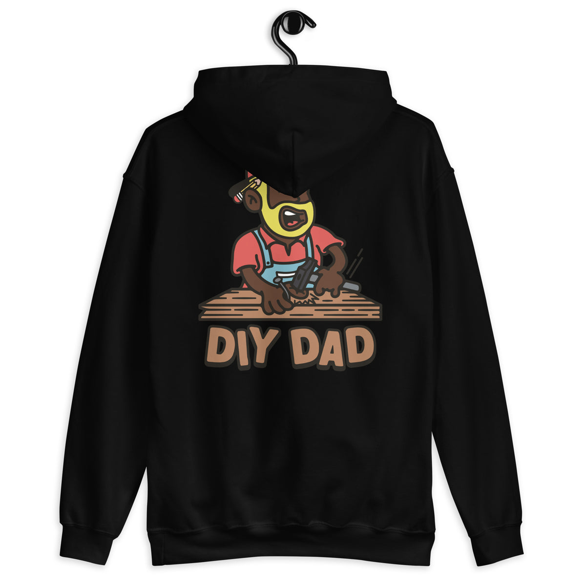 DIY Blond Hair Dark Skin Tone No-Glasses Beard Dad Hoodie