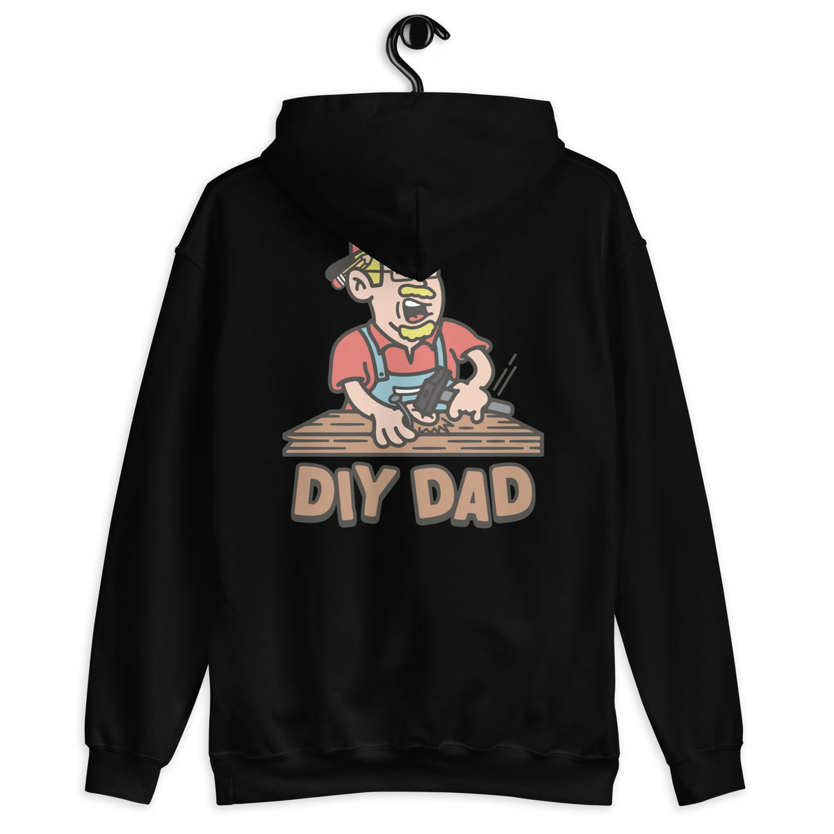 DIY Blond Hair Light Skin Tone Glasses Moustache & Chin Beard Dad Hoodie
