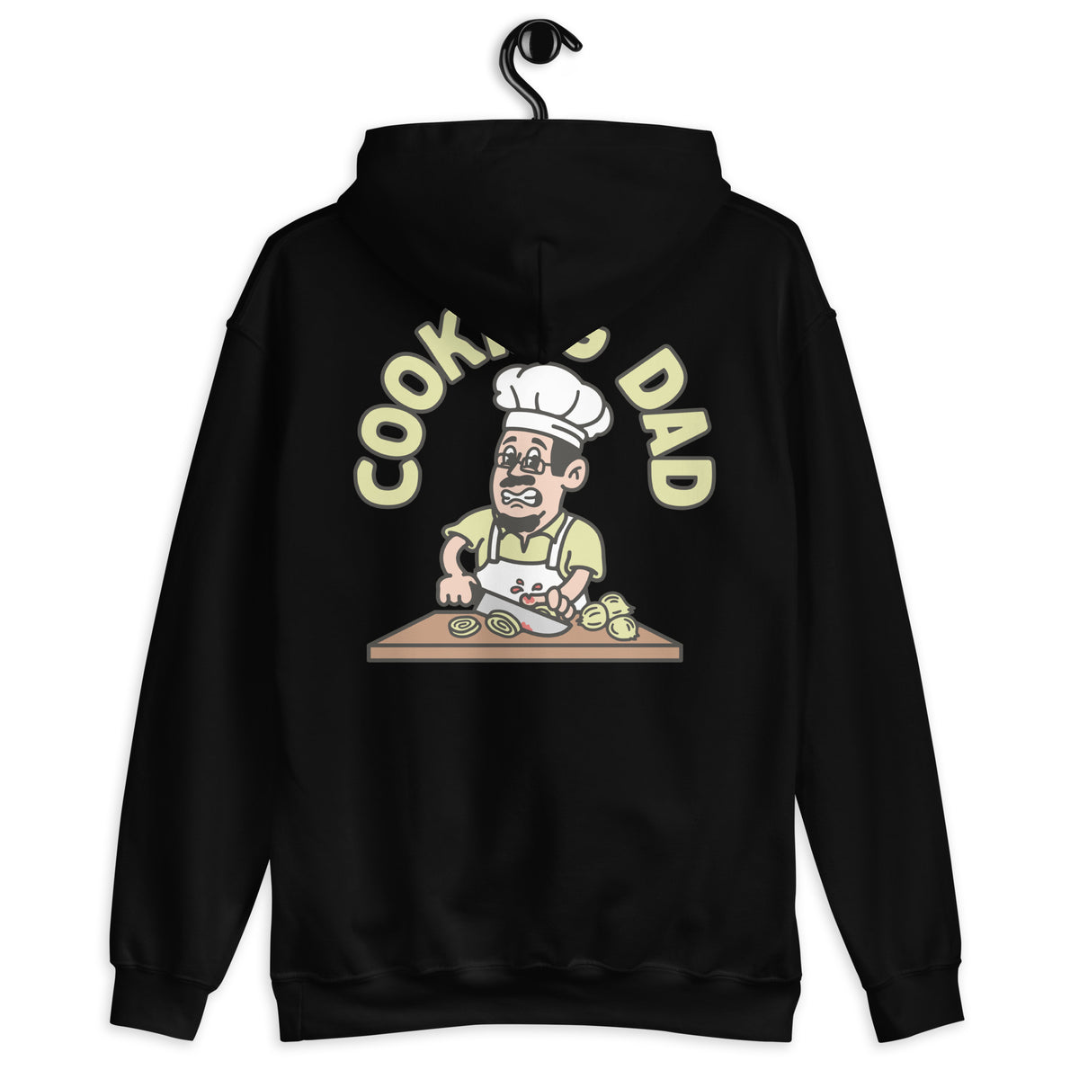 Cooking Black Hair Light Skin Tone Glasses Moustache & Chin Beard Dad Hoodie