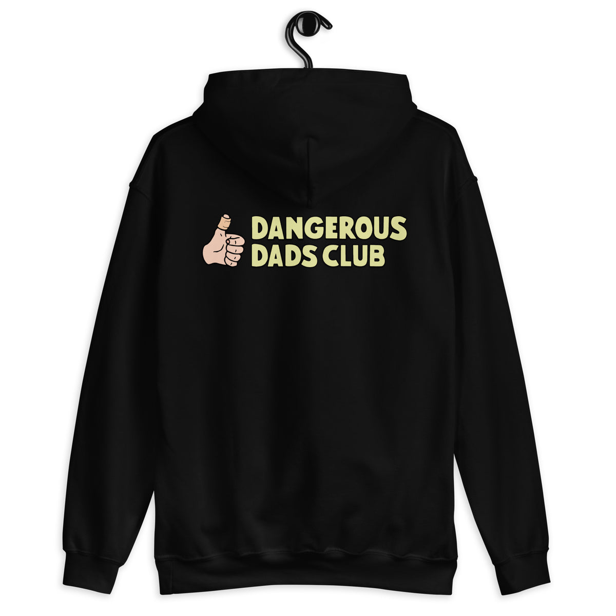 Dangerous Dads Club Hoodie - yellow logo with light thumb