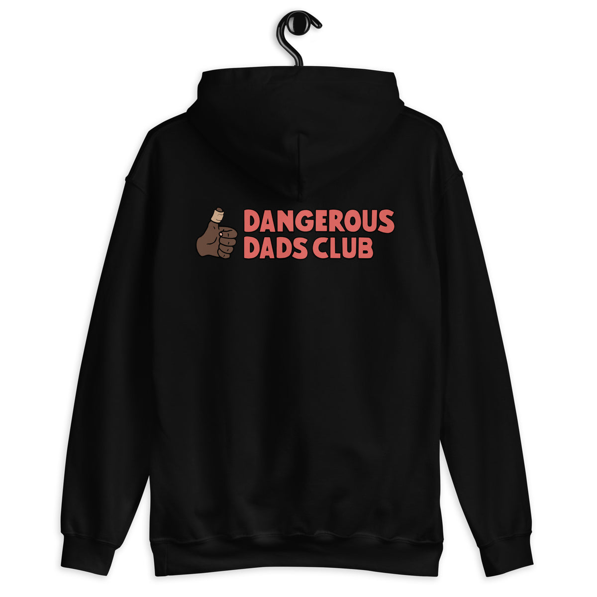 Dangerous Dads Club Hoodie - red logo with dark thumb