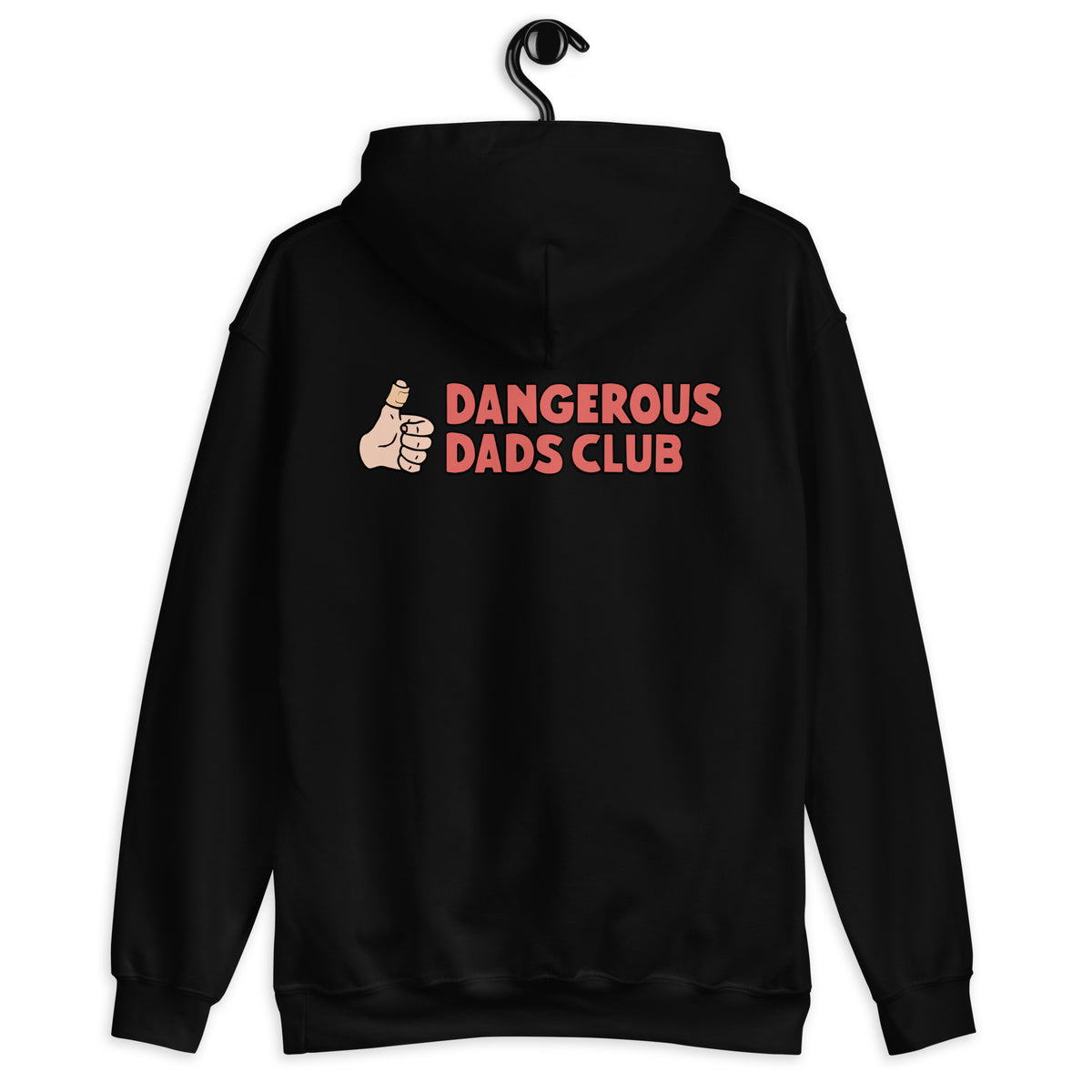 Dangerous Dads Club Hoodie - red logo with light thumb