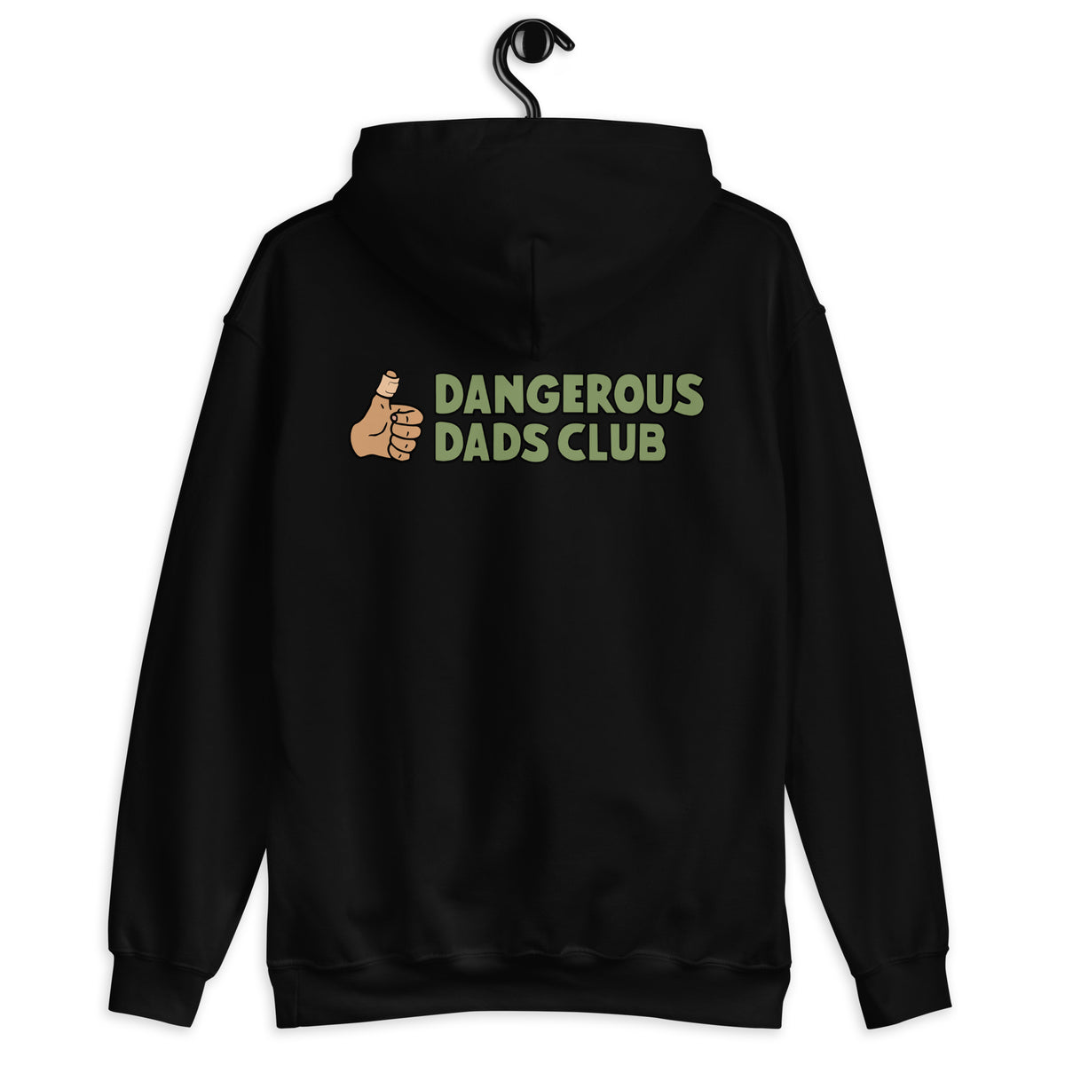 Dangerous Dads Club Hoodie - Green logo with tan thumb