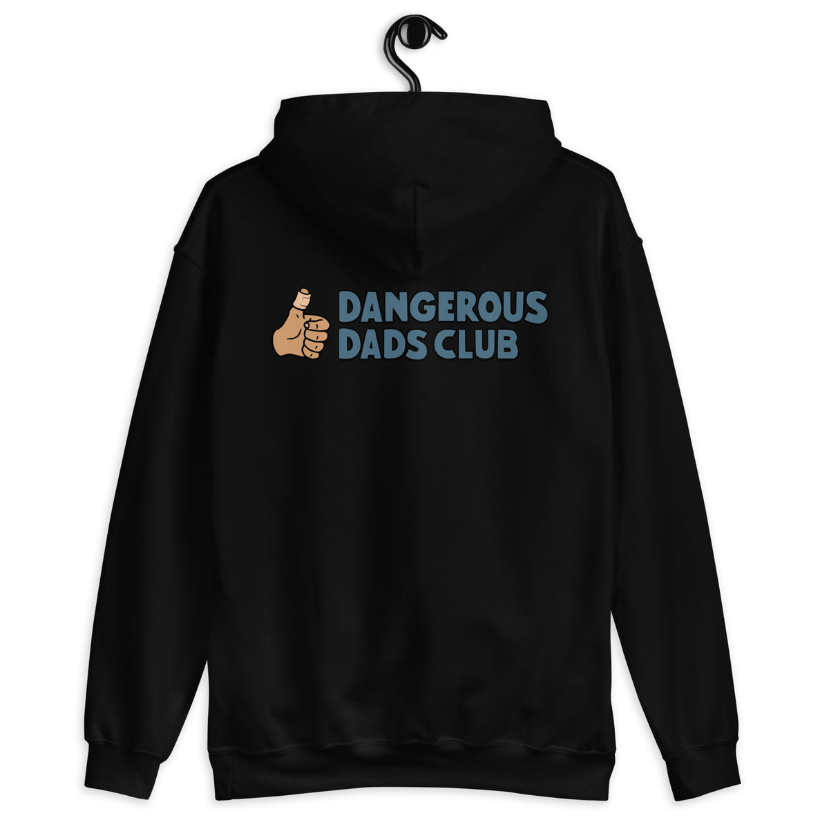 Dangerous Dads Club Hoodie - blue logo with tan thumb
