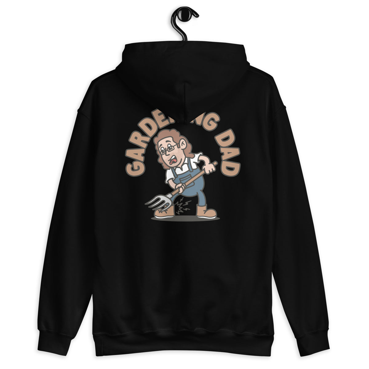 Gardening Brown Hair Light Skin Tone Glasses Long Stubble Dad Hoodie