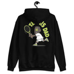 Tennis Black Hair Dark Skin Tone No-Glasses Short Beard Dad Hoodie