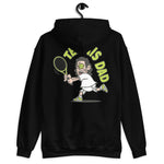 Tennis Black Hair Light Skin Tone Glasses Long Stubble Dad Hoodie