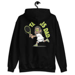 Tennis Black Hair Tan Skin Tone Glasses Long Stubble Dad Hoodie