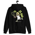 Tennis Blond Hair Dark Skin Tone Glasses Long Stubble Dad Hoodie