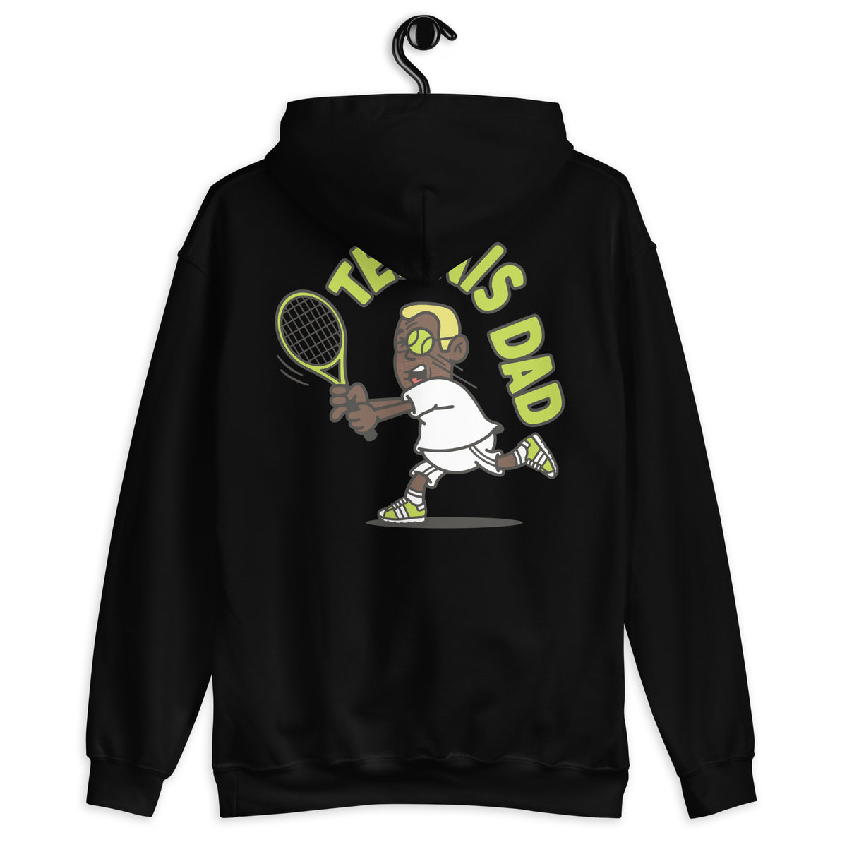 Tennis Blond Hair Dark Skin Tone Glasses Short Stubble Dad Hoodie