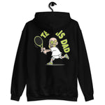 Tennis Blond Hair Light Skin Tone Glasses Bald Beard Dad Hoodie