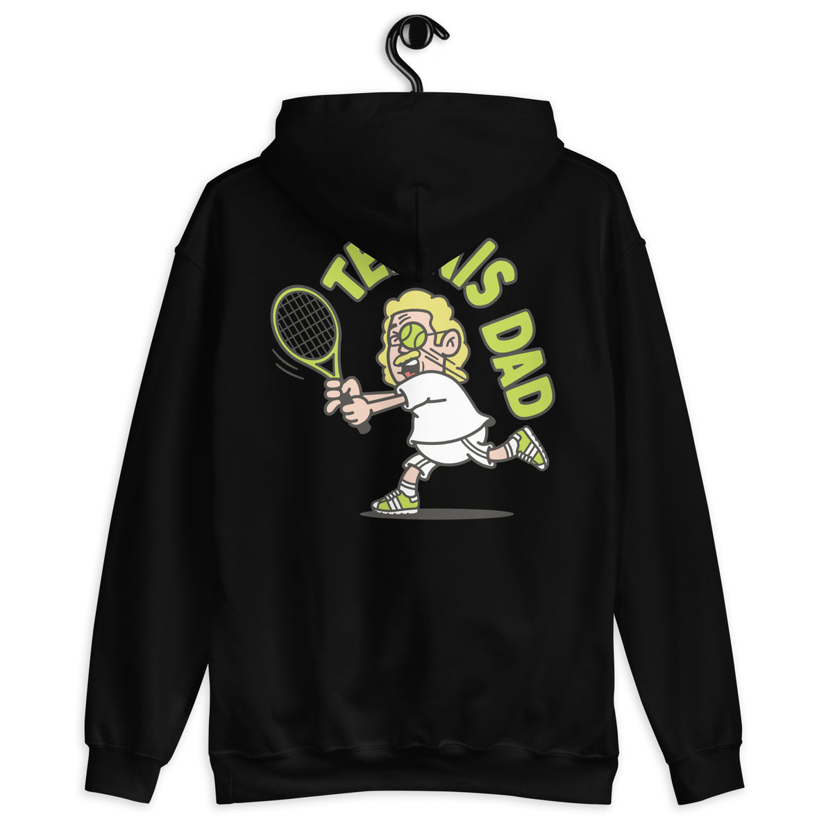 Tennis Blond Hair Light Skin Tone Glasses Long Moustache Dad Hoodie