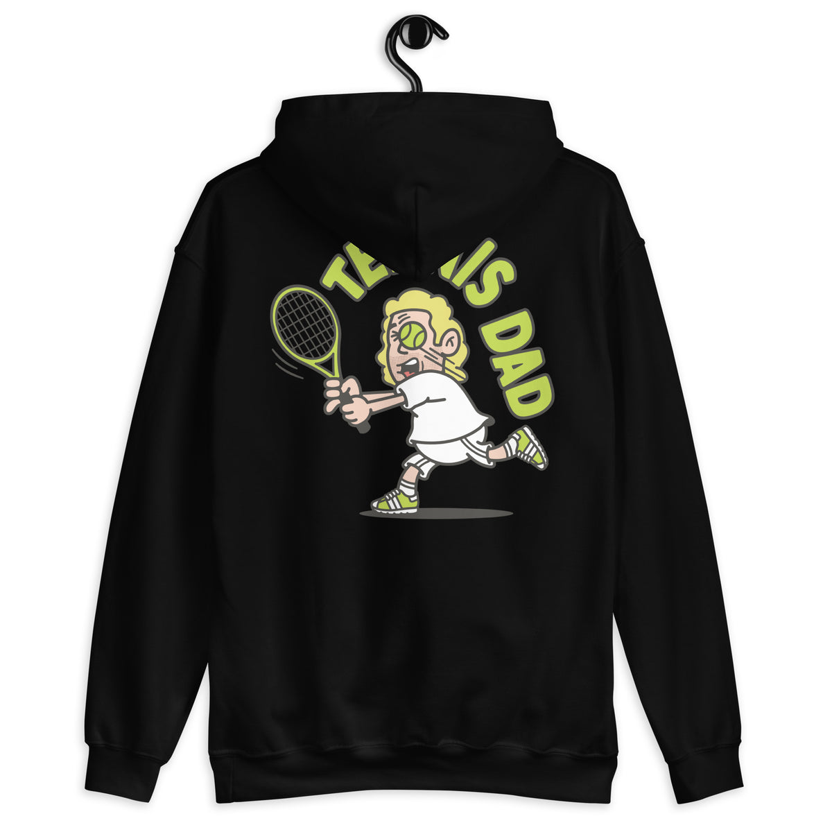 Tennis Blond Hair Light Skin Tone No-Glasses Long Stubble Dad Hoodie