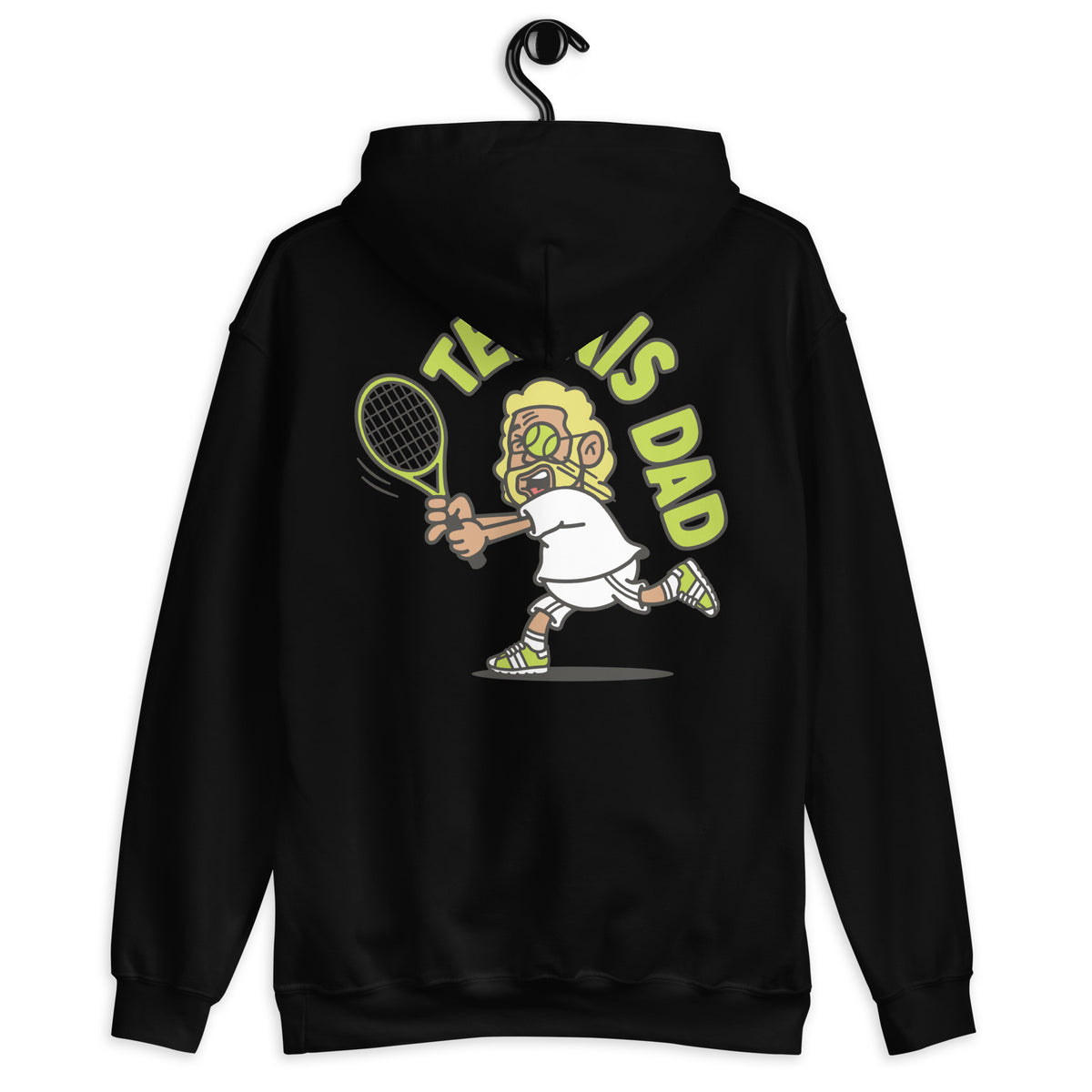 Tennis Blond Hair Tan Skin Tone Glasses Long Beard Dad Hoodie