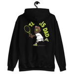 Tennis Brown Hair Dark Skin Tone No-Glasses Medium Stubble Dad Hoodie