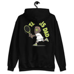Tennis Brown Hair Dark Skin Tone No-Glasses Short Moustache Dad Hoodie